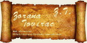 Zorana Tovirac vizit kartica